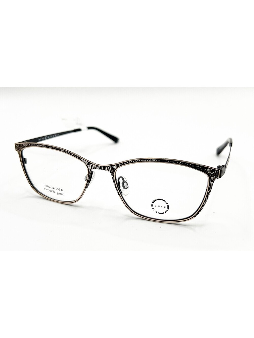 Aura Eyewear Eden Black/Gold Authentic Eyeglasses 52-18-135